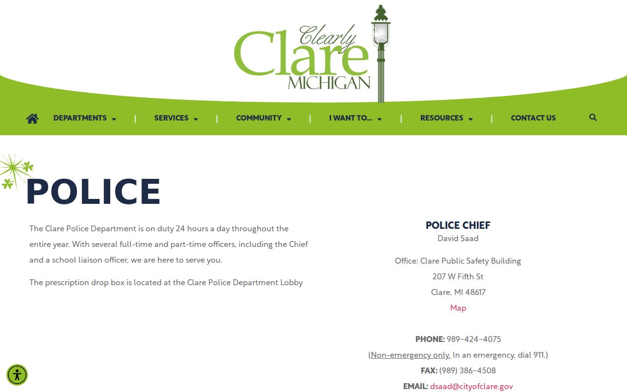 Clare criminal records at the Clare Police Department