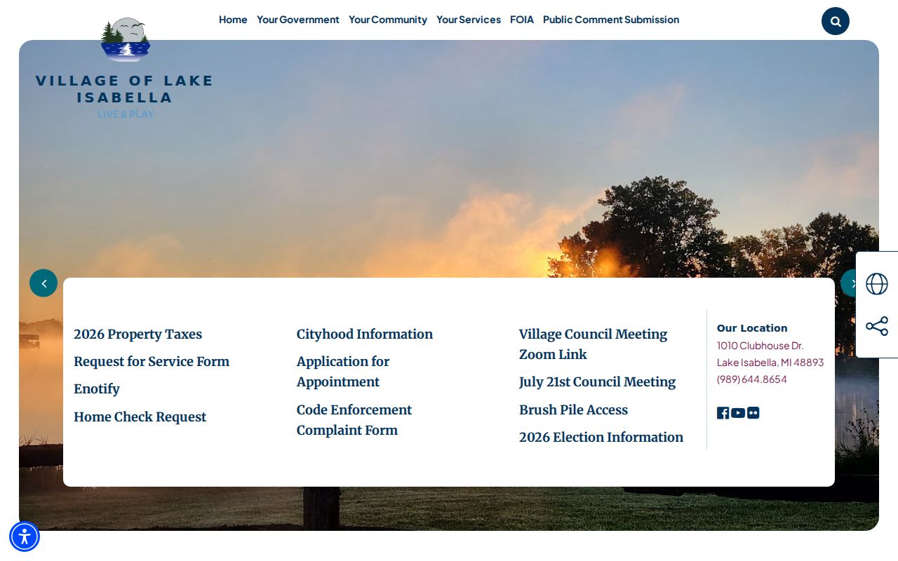 Village government source for a Lake Isabella criminal record check